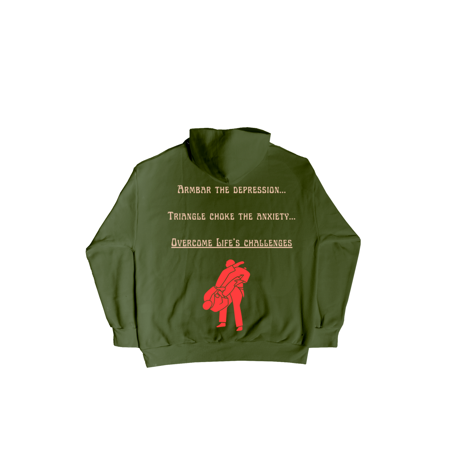 🥋 Hoodie "Overcome – Life's Challenges" (Olive Edition)